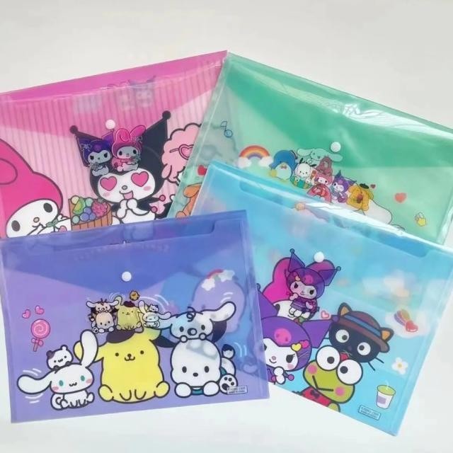 

FOLDER BAG A4 MAP KANCING DOCUMENT SANRIO / MAP DOKUMEN SERBAGUNA MOTIF KUROMI CINNAMOROLL