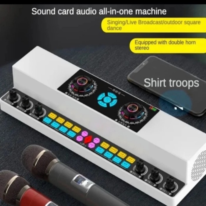 Diskon Soundcard Y6Ai Soundcard Karaoke Y6 Exstra 2Mic Wereless