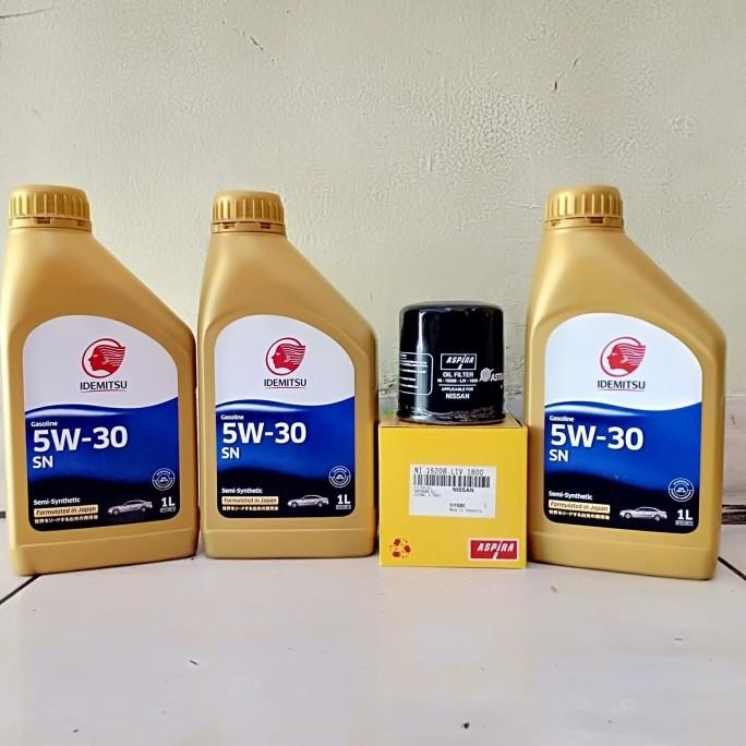 Paket Oli Mesin Mobil Idemitsu 5W-30 SS 3 Liter + Filter Oli Datsun