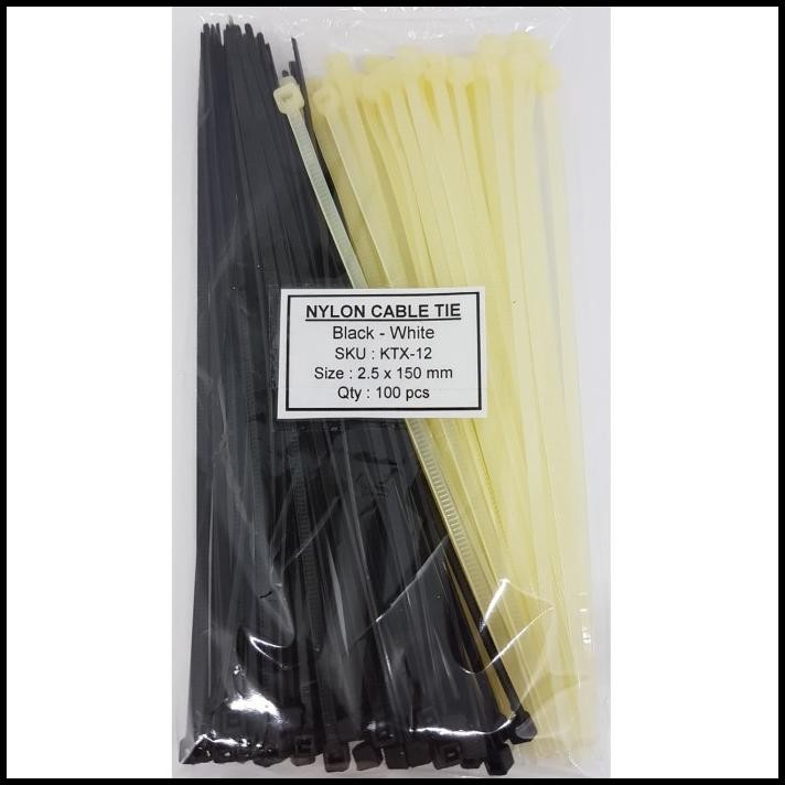 

DISKON KABEL TIES 2.5 X 150 MM MIX HITAM PUTIH - 100 PCS KTX-12 !!!!!