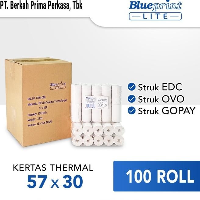 

Kertas Thermal Kasir Struk Edc Blueprint Lite 57X30 , 57 X 30 - 1 Dus Terbaru