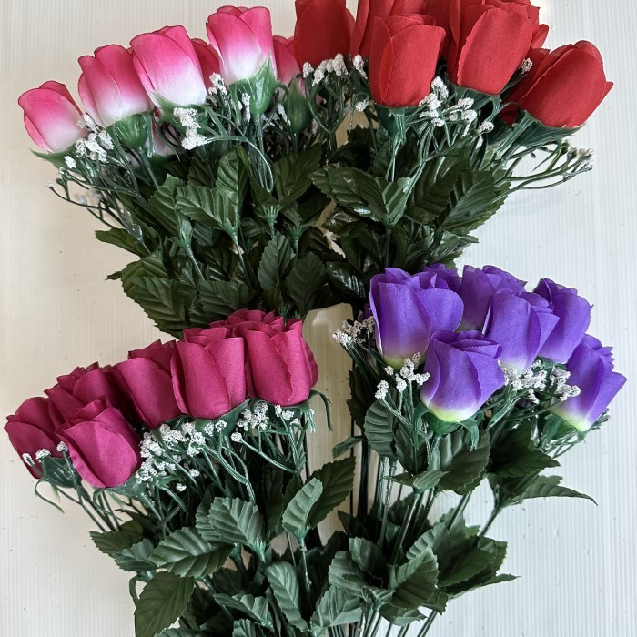 Julie - Bunga Mawar Buket Palsu Imitasi Hias Artificial Satu Tangkai