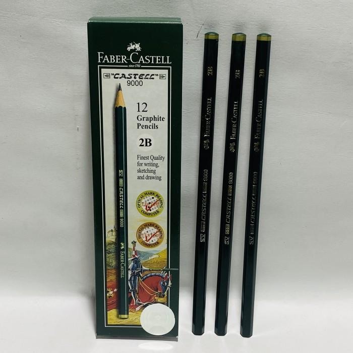 Pensil Faber Castell 2B 9000 / 1 Box Isi 12 Pcs