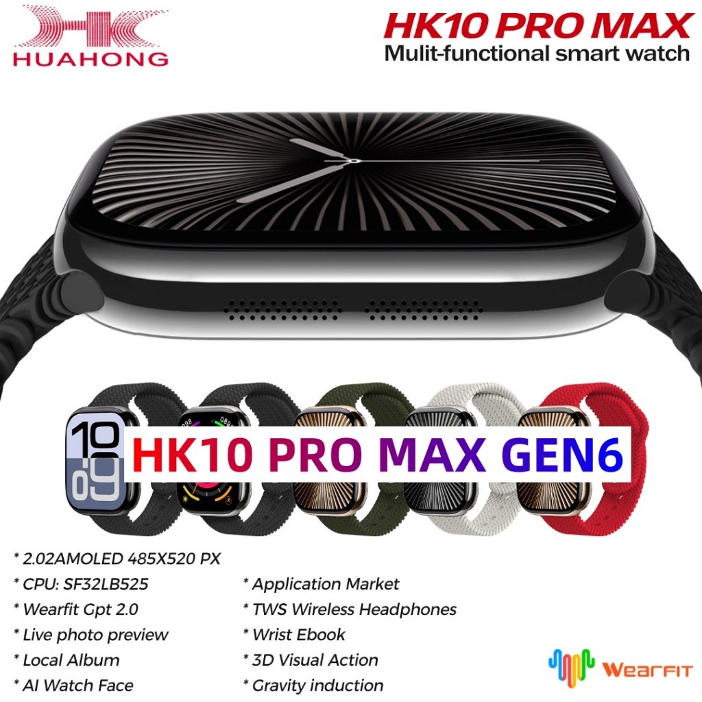 HK10 Pro Max Gen6 AMOLED Jam Tangan Pintar Pria Wanita NFC Kompas ChatGPT G-sensor Album Foto Jam Ta