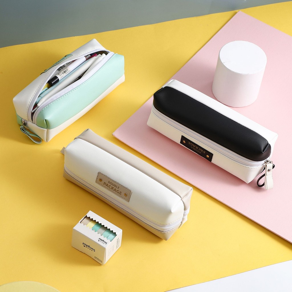 

Tempat Pensil Kreatif Lapisan Ganda, Tas Alat Tulis Kreatif Kapasitas Besar