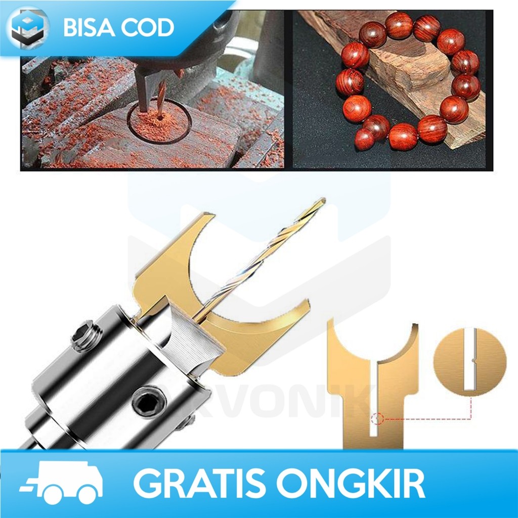 MATA BOR TASBIH BULAT BOBOK KAYU DRLL BIT BAHAN BESI PENGRAJIN KAYU