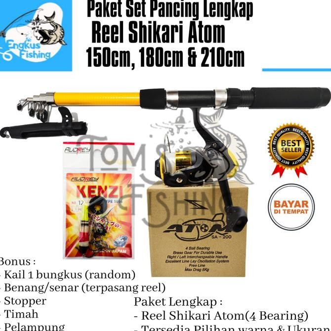 Sale Set Paket Pancing Lengkap Reel Daido Atom & Joran 1,5M