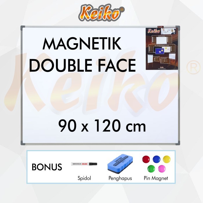 

Papan Tulis Whiteboard Gantung Magnet Double Face Keiko 90 x 120 cm