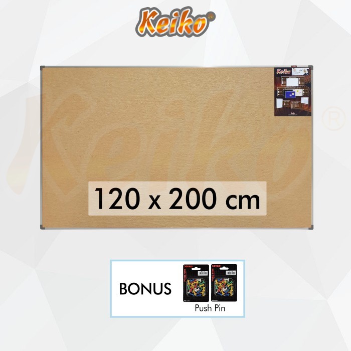 

Softboard Cork Pin Board / Papan Mading Gantung Keiko 120 x 200 cm