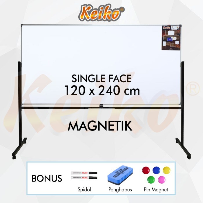 

Papan Tulis Whiteboard Standing Magnet Single Face Keiko 120 x 240 cm