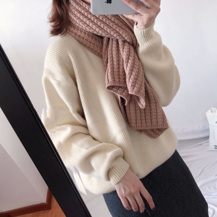 SYPA syal rajut panjang tebal jumbo knit musim dingin winter shawl