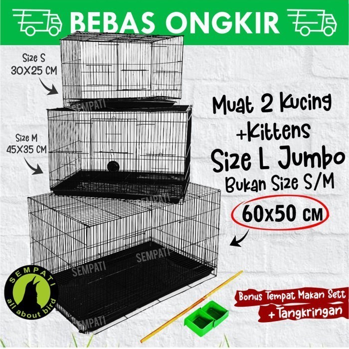 NEW KANDANG KUCING BESI LIPAT SIZE L LARGE JUMBO KANDANG HEWAN KITTEN KDLA