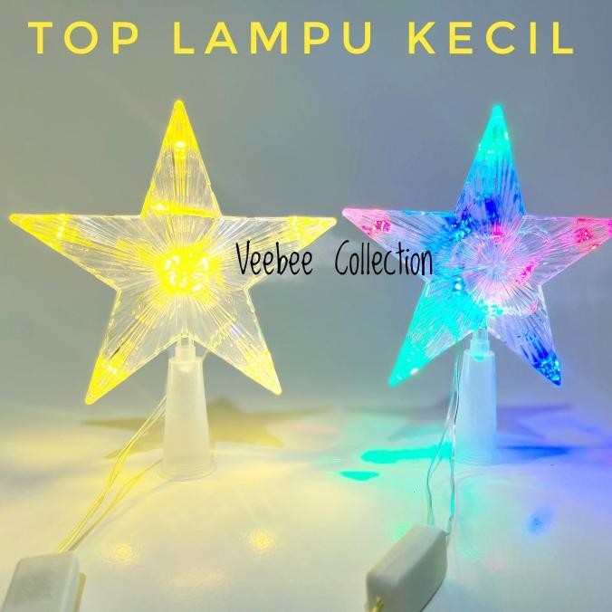 :::::::] Topper Bintang Lampu LED Pohon natal kecil/ ujung pohon lampu/ topper