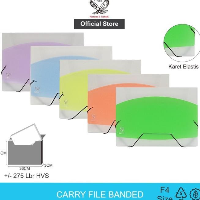 

SUPER MURAH! EAGLE CARRY FILE BOX BANDED NEON COLOR F4 (FOLIO) TAS DOKUMEN MAP DOKUMEN TALI KARET ELASTIS