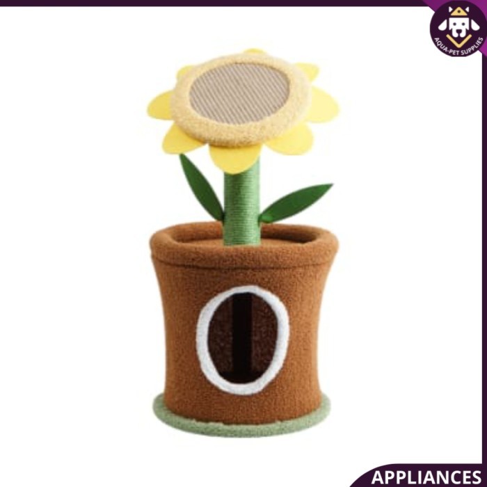 Paws N Tail Tempat Bermain Kucing Besar Bunga Matahari 35x35x72 Cm Pohon Bermain Kucing Cat tree Big