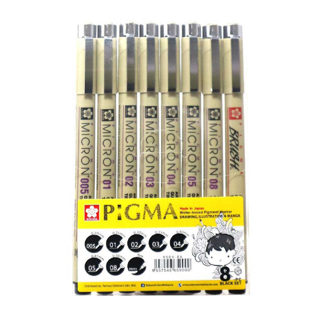

Pena dan Kuas Fineliner SAKURA Pigma Micron (Set isi 8) |W1VXVu2L|