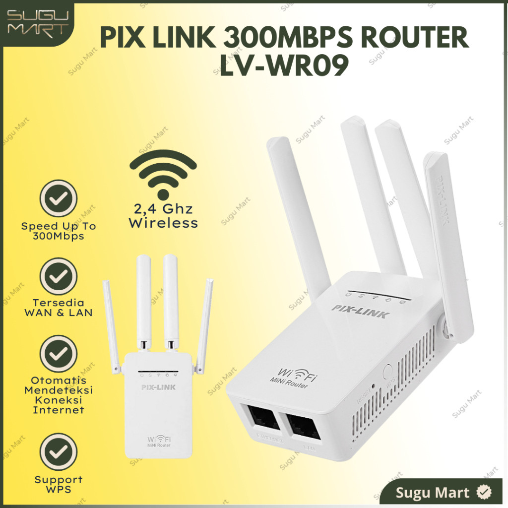 Pengulang Pix Link 300mbps | Pengulang Pix Link Wifi LV-WR09 | Pengulang Pix Link | Penguat Sinyal W