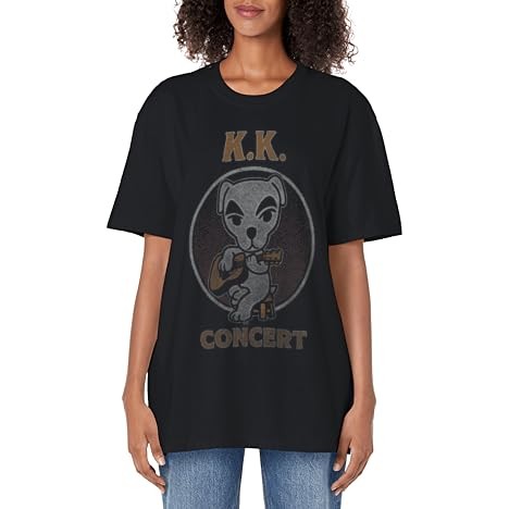 Animal Crossing: New Horizons K.K. Slider In Concert Vintage Dewasa Ukuran Besar Vintage T-Shirt |0j