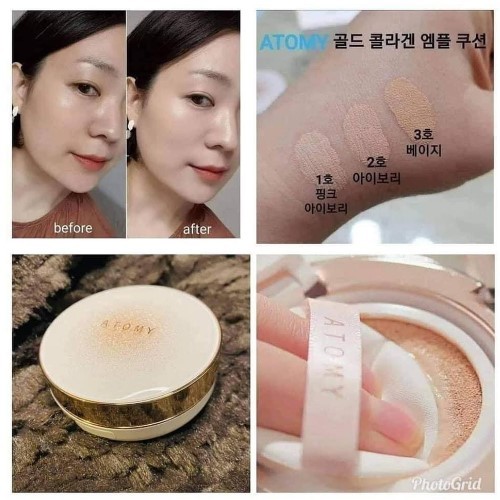 ATOMY GOLD COLLAGEN AMPOULE CUSHION | Pemutih, Perbaikan Kerut, Perlindungan Uv