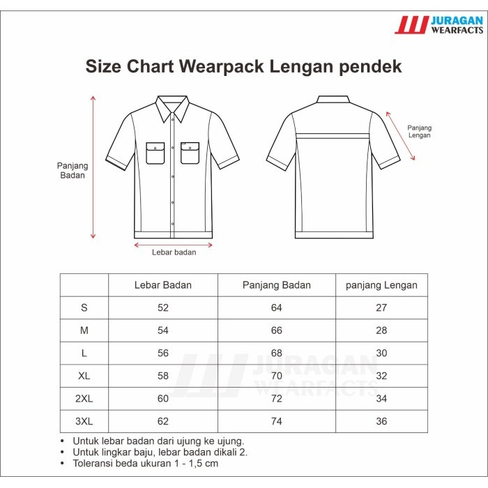 Koleksi Baru Wearpack Kerja Lengan Pendek Merk Juragan Wearpack