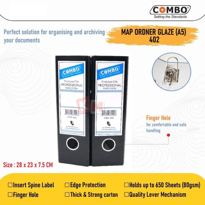 

BEBAS ONGKIR - Ordner Kwitansi A5 Glaze File Karton Combo CDF-402 7.5cm