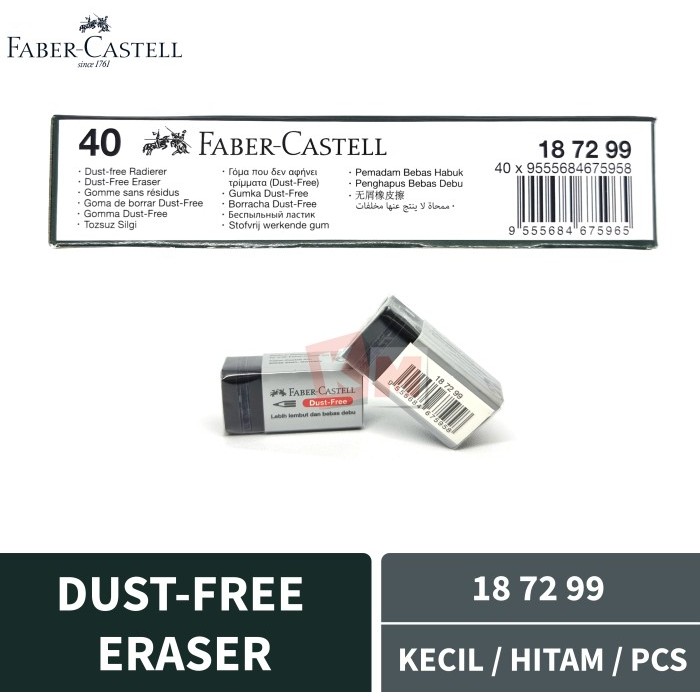 

TERBARU - Penghapus Faber-Castell Kecil Hitam Dust Free 18 72 99 187299 / Pcs
