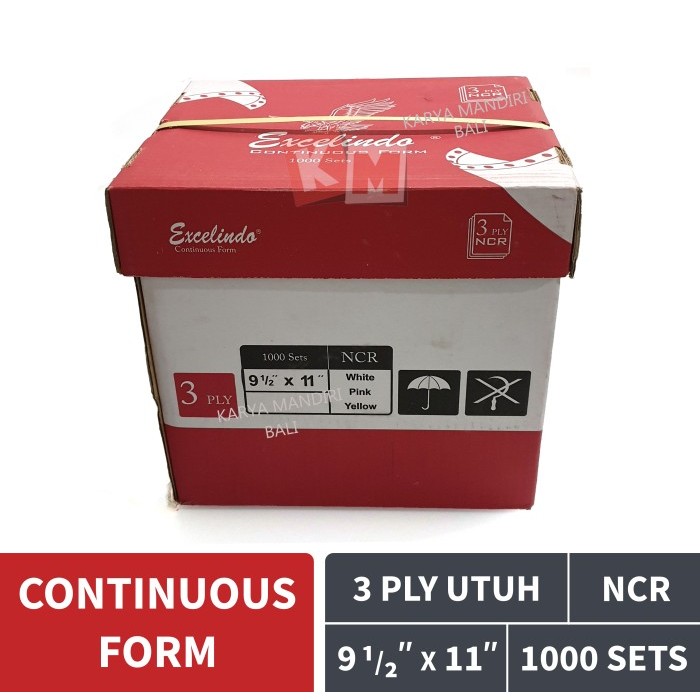 

Kertas Continuous Form 3 Ply Full NCR Excelindo 9 1/2 x 11 K3 Utuh