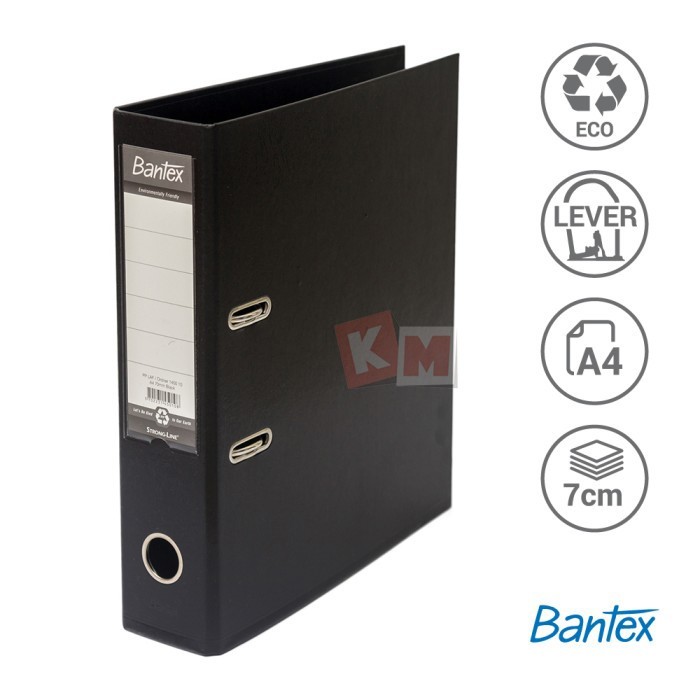

TERBARU - Ordner Bantex Lever Arch File PP Plastic A4 7cm Black 1450-10 Hitam
