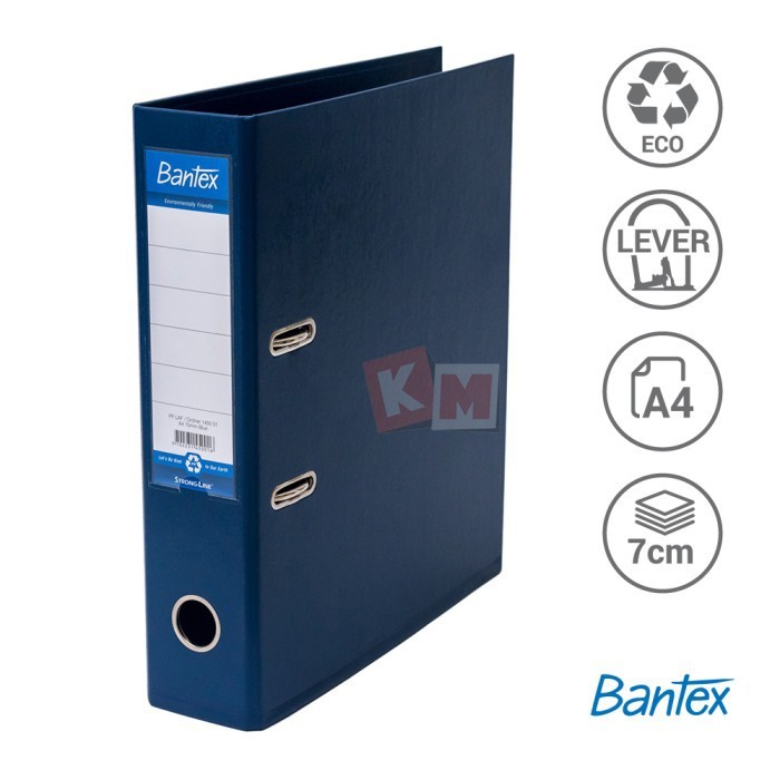 

TERBARU - Ordner Bantex Lever Arch File PP Plastic A4 7cm Blue 1450-01 Biru