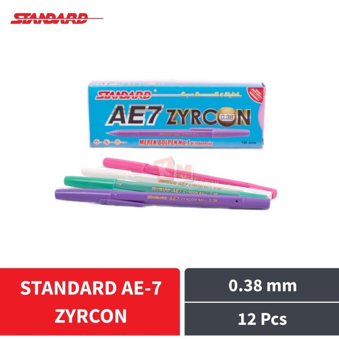 

BEBAS ONGKIR - Pulpen Ballpoint Pena Standard AE-7 AE7 ZYRCON Hitam 0.38 mm 12 Pcs
