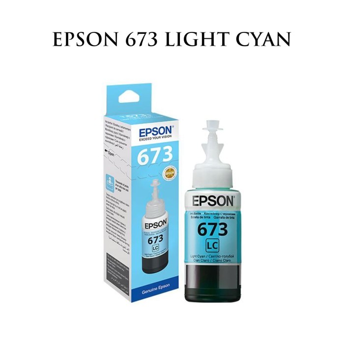 TERBARU - Tinta Printer Epson 673 T6735 Light Cyan Original L800 L805 L850 L1800
