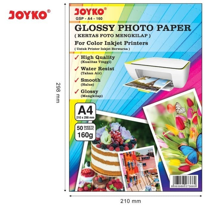 

Glossy Photo Paper Kertas Foto Mengkilap Joyko GSP-A4-160 160 gr gram