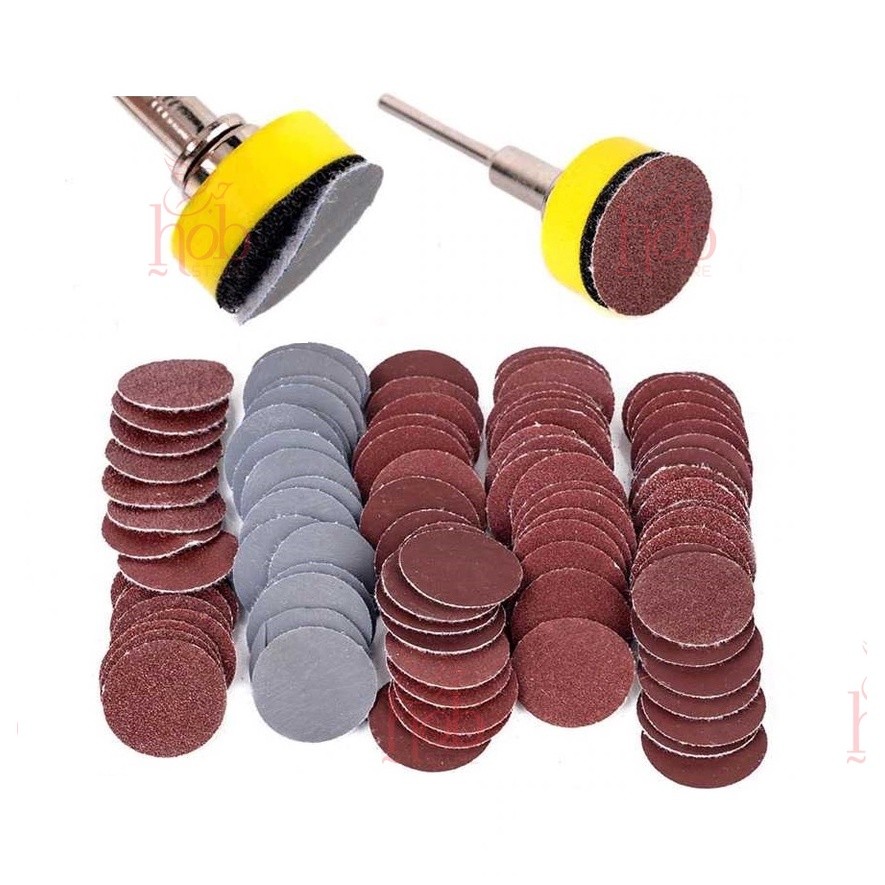 Amplas Poles Kasar Halus Bulat 100 Pcs + Mata Bor Polishing Fiber Wheel
