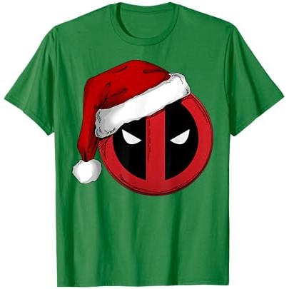Kaos Grafis Natal Topi Santa Ikon Deadpool Marvel |eLTAA541|