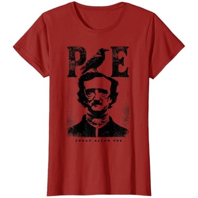 The Raven oleh Poe Edgar Allan Poe Kaus Gotik Gagak Vintage yang Lucu |nTseRgCF|
