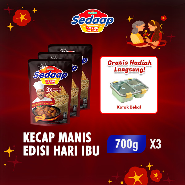 

Kecap Sedaap Yellow bean Special Hari Ibu 700g x3 free lunch box