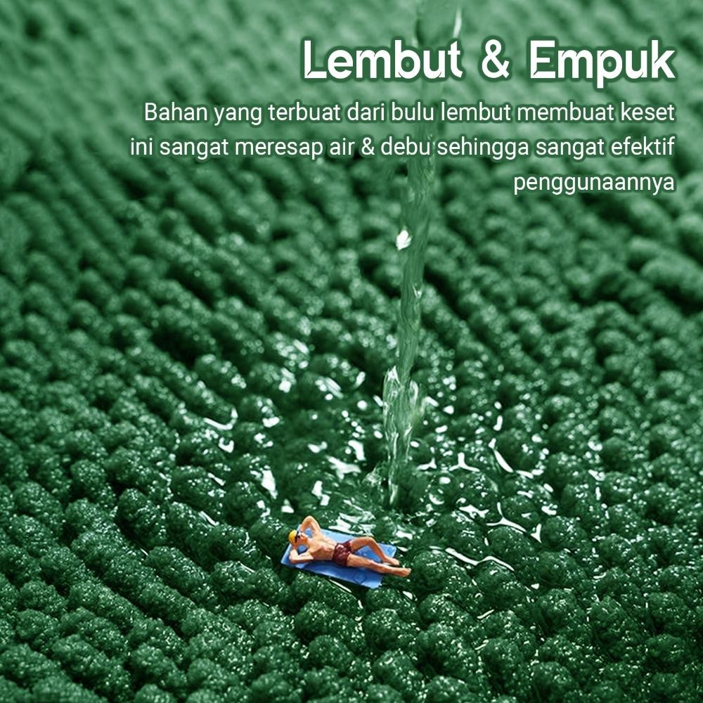 iop  Keset Cendol Doff Microfiber Anti Slip 60cm x 90cm D5B2 Keset Kamar Mandi PREMIUM