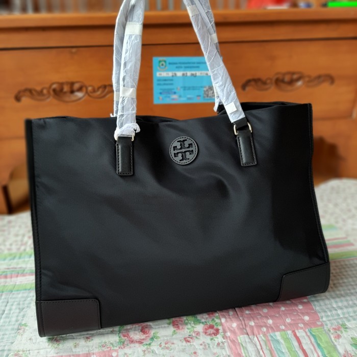 Tory Burch Ella Nylon Tote Bag Black