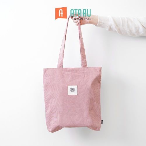 Ataru Tote Bag Corduroy - Pink