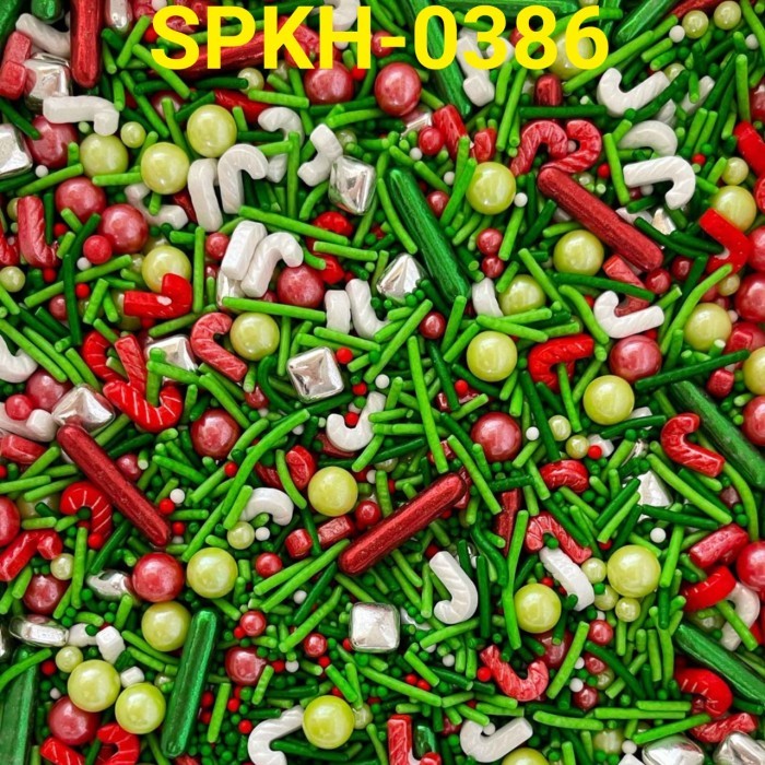 

SPKH-0386 Sprinkles sprinkel 500gr natal candy cane merah hijau