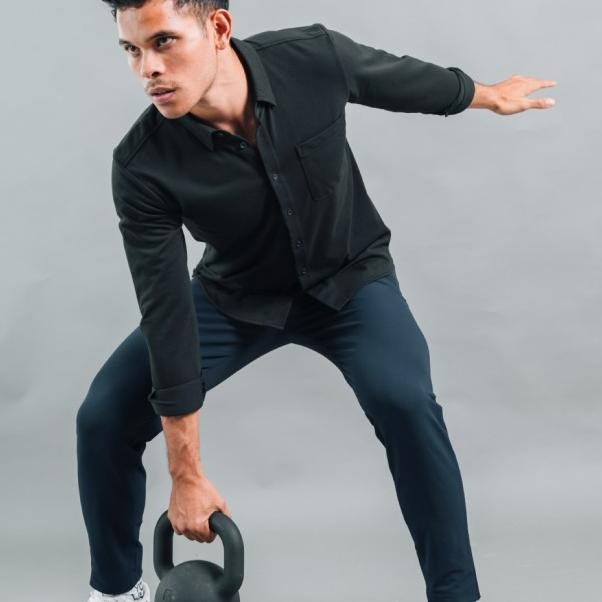Kemeja Pria Lengan Panjang Polos Slimfit - Atalon Dress Shirt