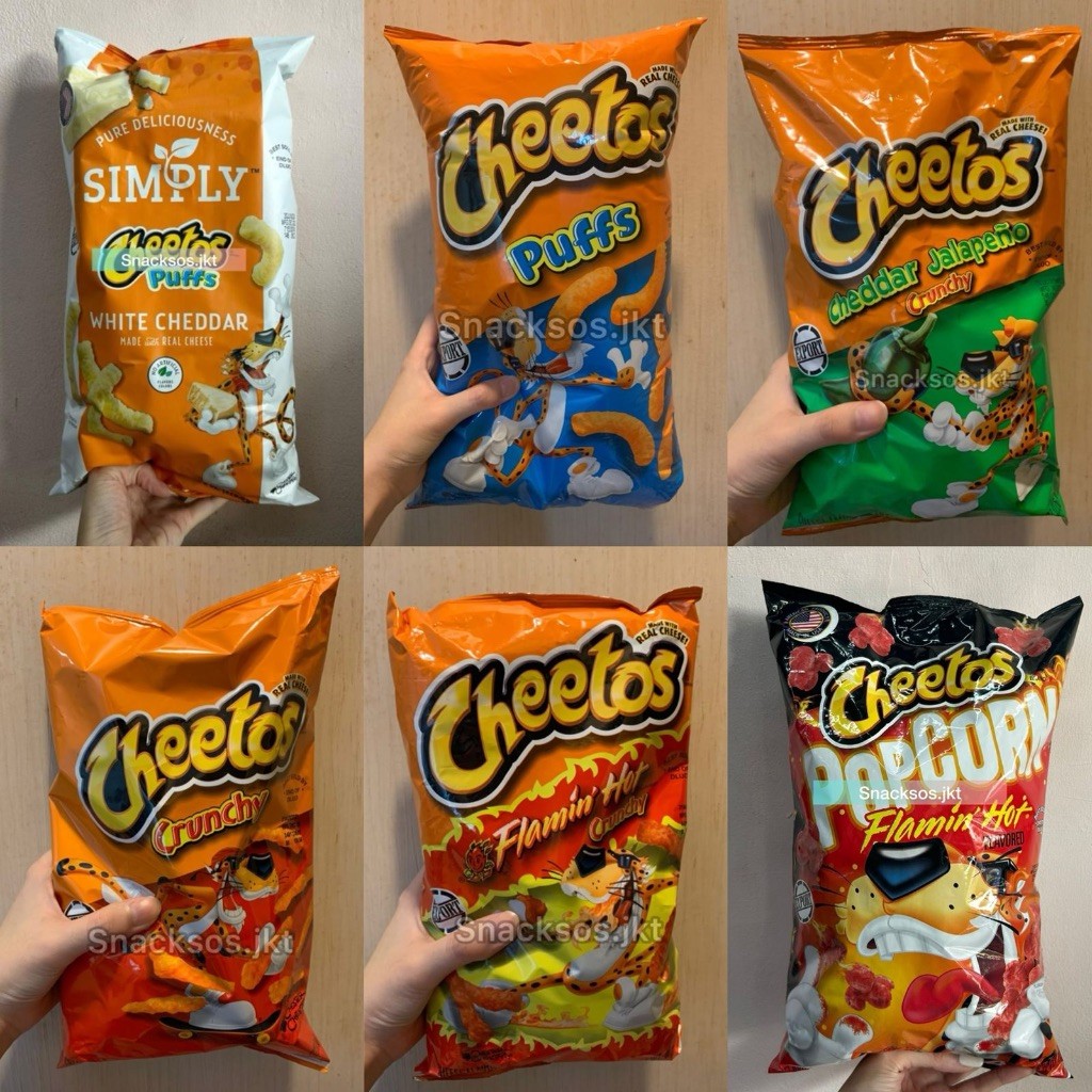 

Cheetos Frito Lays Crunchy Cheese / POPCORN Flan Hot / Cheddar Jalapeno / Cheetos Puffs / Cheetos