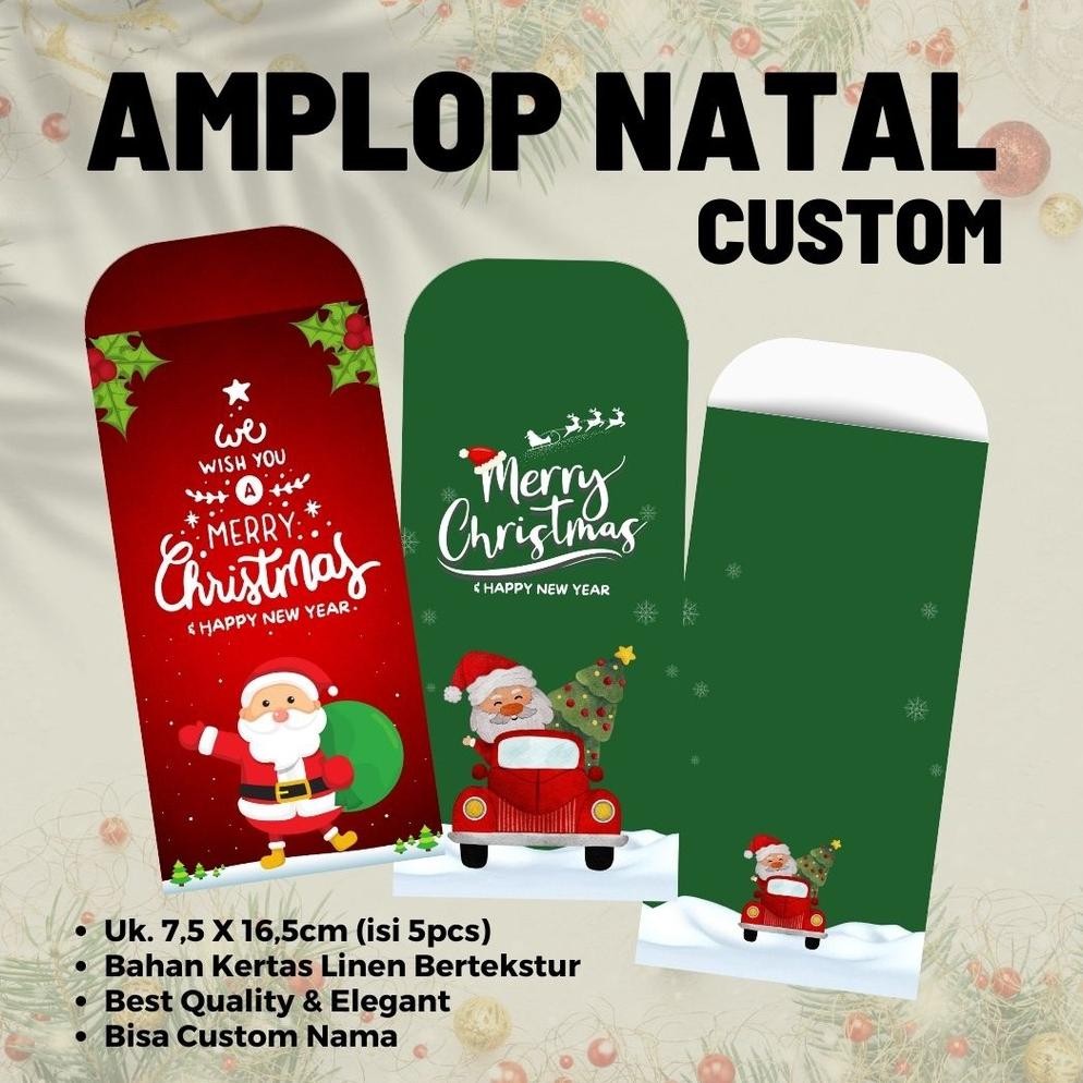 

Kjh Angpao / Amplop Natal / Christmas Custom ( 7,5 X 16,5Cm ) | Sun Printing