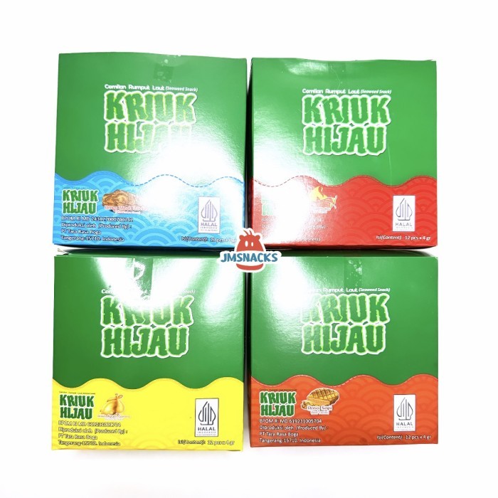 

TERPERCAYA [PROMO!!] Kriuk Hijau 1 PAK isi 12 x 4gr - cemilan rumput laut nikmat