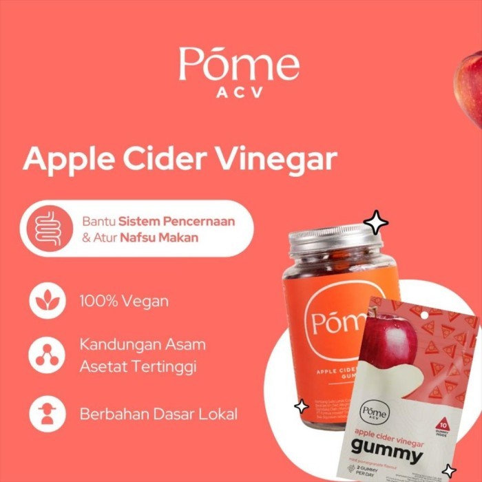 

Pome - Apple Cider Vinegar Acv Gummy Isi 60 Suplemen Gummy Cuka Apel