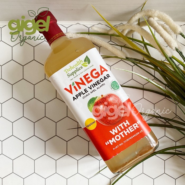 

Dehealth Supplies Vinega Cuka Apel Alami 1000Ml Botol Kaca Apple Cider