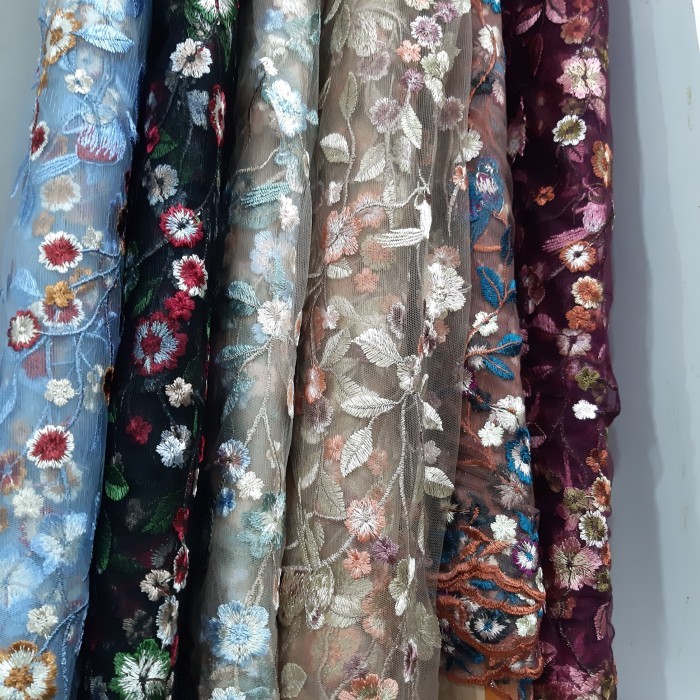 Kain Tile Bordir/Tile Brukat Brokat Mewah/Tile Akar/Brukat