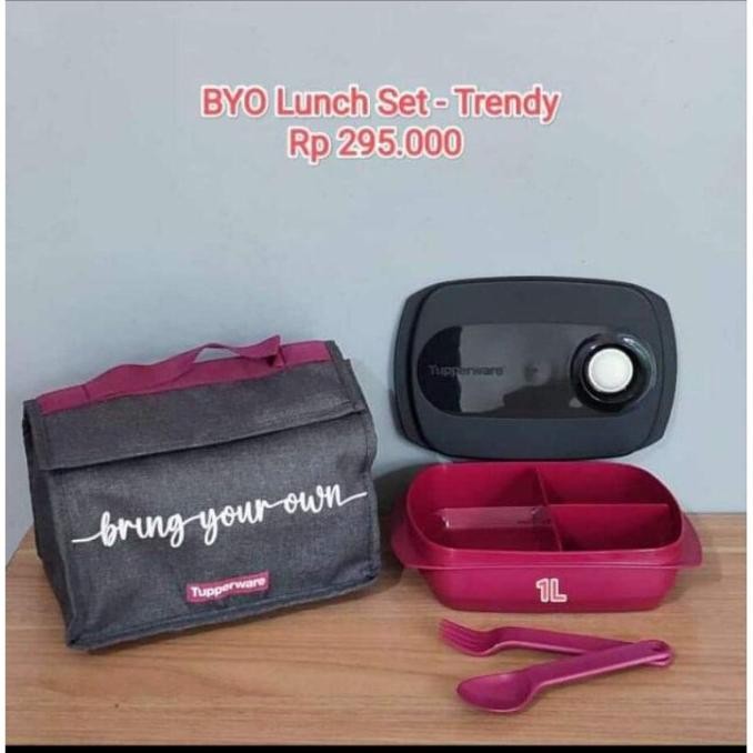 Kotak bekal makan Tupperware byo lunch box set