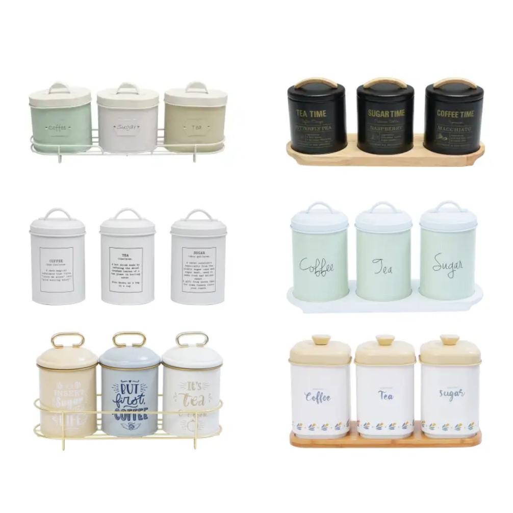 INFORMA Appetite Set Canister Stoples 3 Pcs/Kaleng Teh/Kaleng Kopi/Kaleng Gula Tempat Bumbu