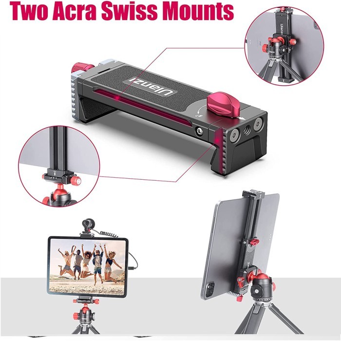 Ulanzi U-PAD III Metal Tablet Holder Tri Mount with Cold Shoe